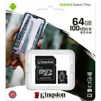 Kingston Canvas Select Plus microSD Card SDCS2 64GB - Class 10